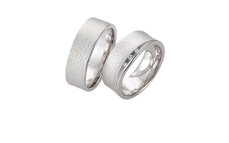 45257+45258-wedding rings, white gold 750 with brillants